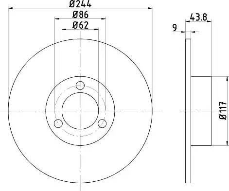 HELLA PAGID 8DD 355 100-481 - Bremžu diski www.autospares.lv