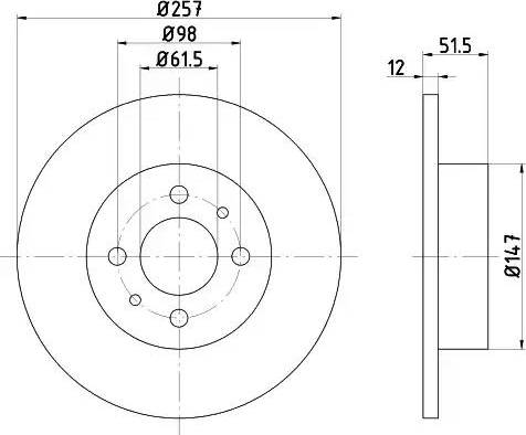 HELLA PAGID 8DD 355 100-691 - Bremžu diski www.autospares.lv