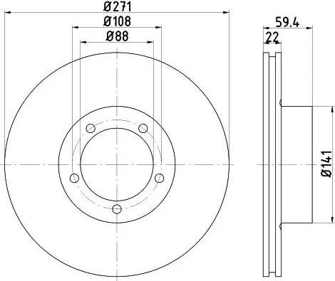 HELLA PAGID 8DD 355 100-001 - Bremžu diski www.autospares.lv