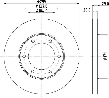 HELLA PAGID 8DD 355 101-191 - Bremžu diski www.autospares.lv