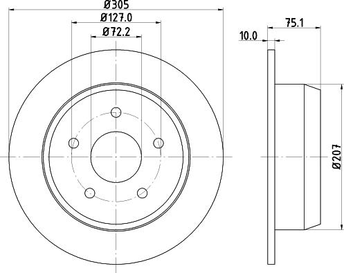 HELLA PAGID 8DD 355 108-611 - Bremžu diski www.autospares.lv