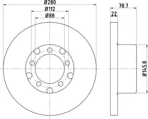 HELLA PAGID 8DD 355 102-471 - Bremžu diski autospares.lv