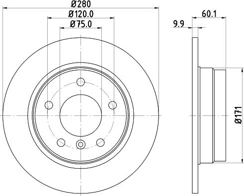 HELLA PAGID 8DD 355 124-611 - Bremžu diski www.autospares.lv