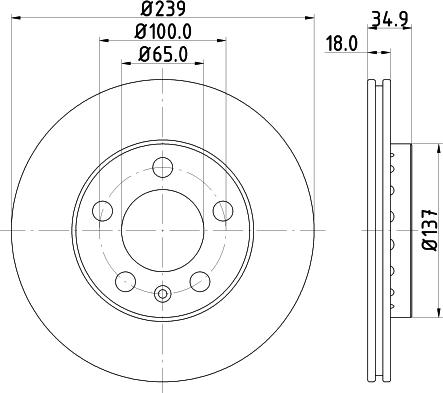 HELLA PAGID 8DD 355 107-651 - Bremžu diski www.autospares.lv