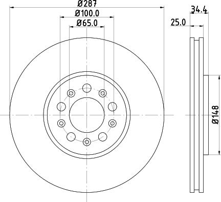 HELLA PAGID 8DD 355 123-591 - Bremžu diski www.autospares.lv