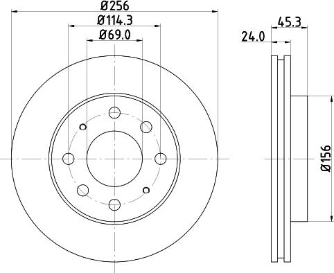 HELLA PAGID 8DD 355 107-321 - Bremžu diski www.autospares.lv