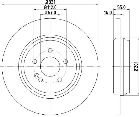 HELLA PAGID 8DD 355 107-241 - Bremžu diski www.autospares.lv