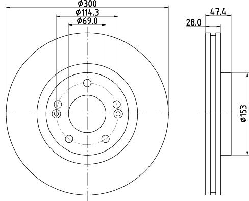 HELLA PAGID 8DD 355 114-481 - Bremžu diski www.autospares.lv