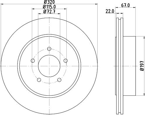 HELLA PAGID 8DD 355 115-481 - Bremžu diski www.autospares.lv