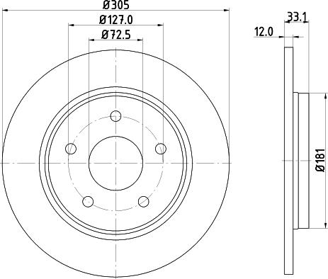 HELLA PAGID 8DD 355 115-801 - Bremžu diski autospares.lv