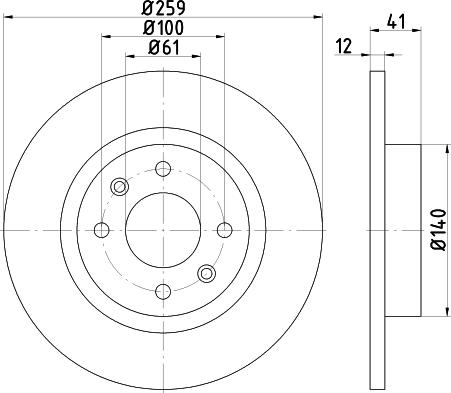 HELLA PAGID 8DD 355 115-271 - Bremžu diski www.autospares.lv