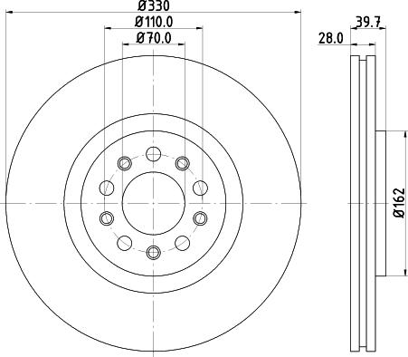 HELLA PAGID 8DD 355 116-651 - Bremžu diski www.autospares.lv