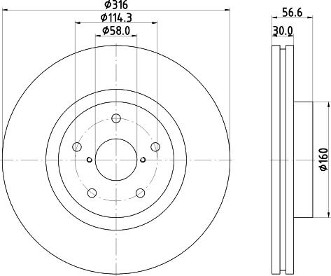 HELLA PAGID 8DD 355 116-361 - Bremžu diski www.autospares.lv