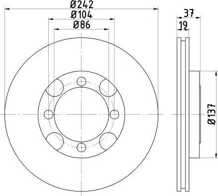 HELLA PAGID 8DD 355 110-921 - Bremžu diski www.autospares.lv