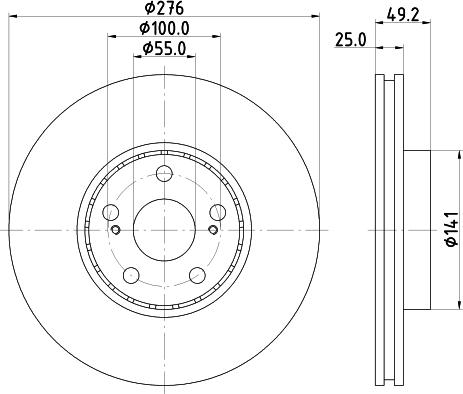 HELLA PAGID 8DD 355 110-531 - Bremžu diski www.autospares.lv