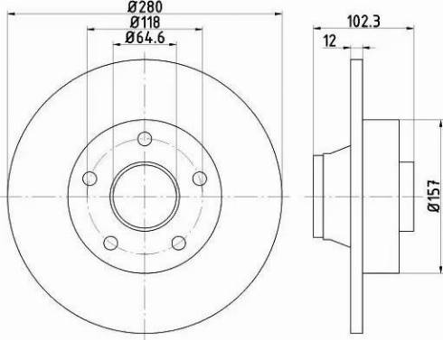 HELLA PAGID 8DD 355 111-011 - Bremžu diski www.autospares.lv