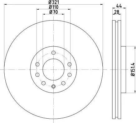 HELLA PAGID 8DD 355 113-091 - Bremžu diski autospares.lv