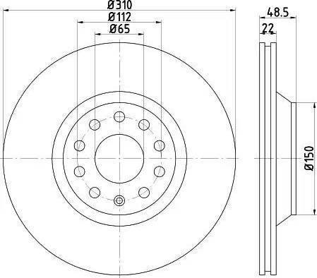 HELLA PAGID 8DD 355 121-911 - Bremžu diski www.autospares.lv