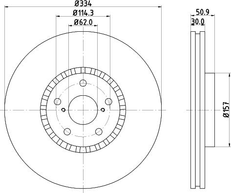 HELLA PAGID 8DD 355 112-871 - Bremžu diski www.autospares.lv