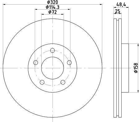 HELLA PAGID 8DD 355 117-891 - Bremžu diski www.autospares.lv