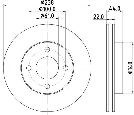 HELLA PAGID 8DD 355 134-311 - Bremžu diski www.autospares.lv