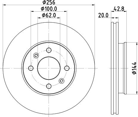 HELLA PAGID 8DD 355 130-001 - Bremžu diski www.autospares.lv