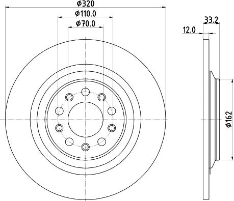 HELLA PAGID 8DD 355 132-101 - Bremžu diski www.autospares.lv