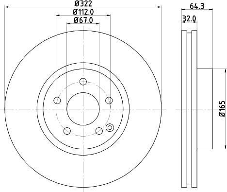 HELLA PAGID 8DD 355 129-521 - Bremžu diski www.autospares.lv