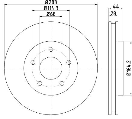 HELLA PAGID 8DD 355 125-071 - Bremžu diski www.autospares.lv