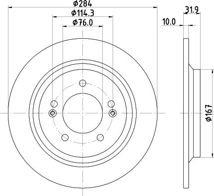 HELLA PAGID 8DD 355 126-651 - Bremžu diski www.autospares.lv