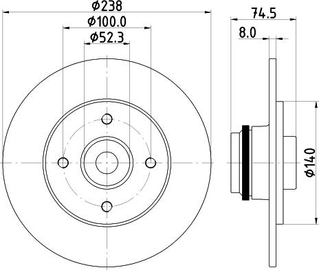 HELLA PAGID 8DD 355 123-431 - Bremžu diski www.autospares.lv