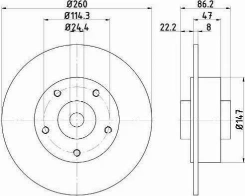 HELLA PAGID 8DD 355 120-101 - Bremžu diski autospares.lv