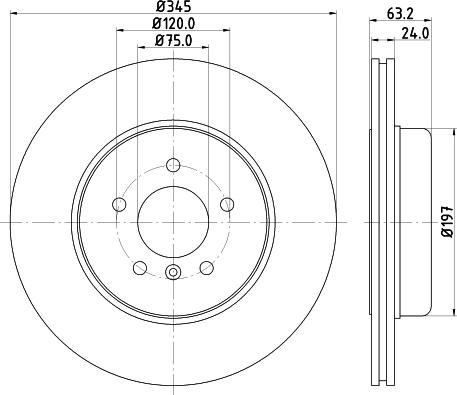 HELLA PAGID 8DD 355 123-231 - Bremžu diski www.autospares.lv