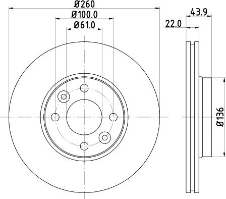 HELLA PAGID 8DD 355 127-881 - Bremžu diski www.autospares.lv