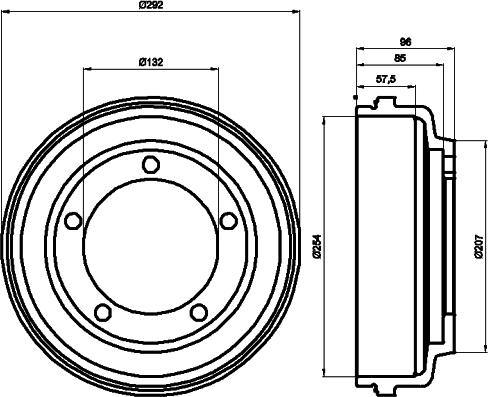 HELLA PAGID 8DT 355 300-461 - Bremžu trumulis www.autospares.lv