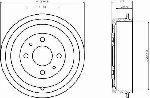 HELLA PAGID 8DT355300301 - Bremžu trumulis www.autospares.lv