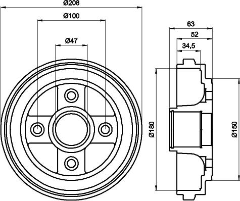 HELLA PAGID 8DT 355 300-381 - Bremžu trumulis www.autospares.lv