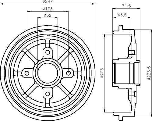 HELLA PAGID 8DT 355 300-731 - Bremžu trumulis www.autospares.lv