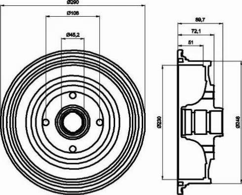 HELLA PAGID 8DT 355 301-601 - Bremžu trumulis www.autospares.lv