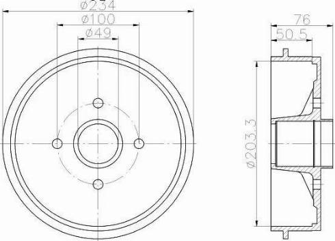 HELLA PAGID 8DT355302221 - Bremžu trumulis www.autospares.lv