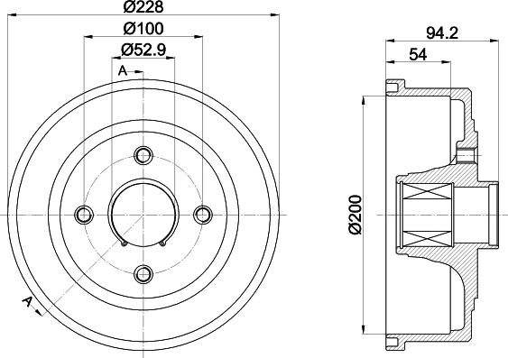 HELLA PAGID 8DT 355 302-731 - Bremžu trumulis www.autospares.lv