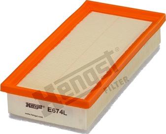 Hengst Filter E674L - Air Filter, engine www.autospares.lv