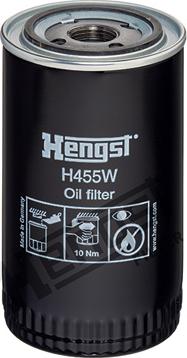 Hengst Filter H455W - Масляный фильтр www.autospares.lv