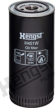 Hengst Filter H451W - Масляный фильтр www.autospares.lv