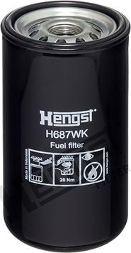 Hengst Filter H687WK - Degvielas filtrs www.autospares.lv