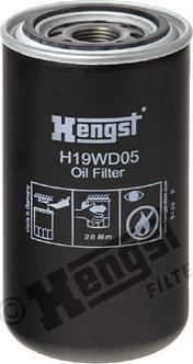 Hengst Filter H19WD05 - Hydraulic Filter, automatic transmission www.autospares.lv