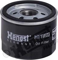 Hengst Filter H11W03 - Масляный фильтр www.autospares.lv