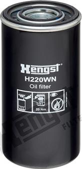 Hengst Filter H220WN - Eļļas filtrs autospares.lv