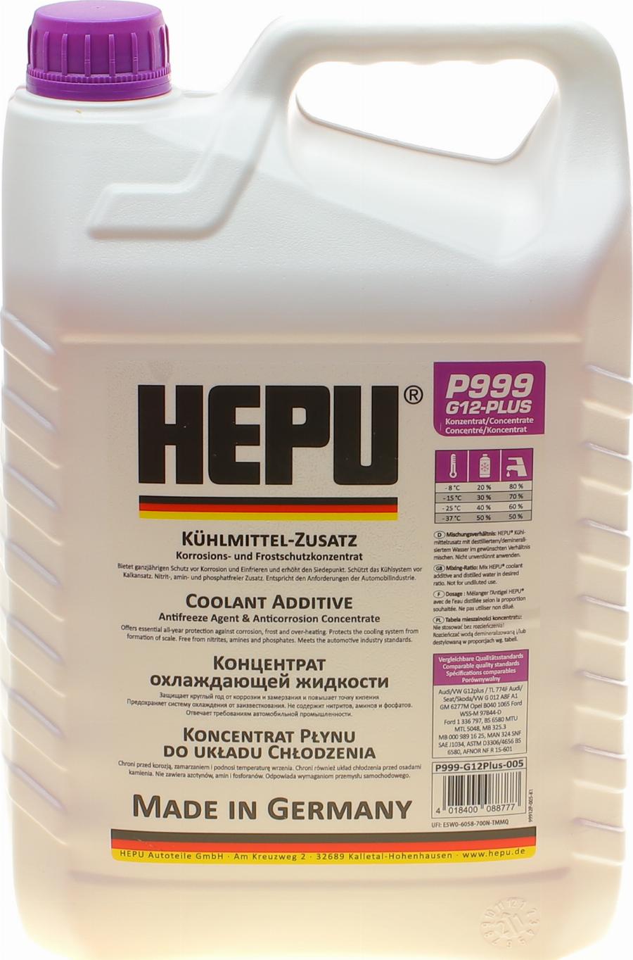 Hepu P999-G12PLUS-005 - Antifreeze www.autospares.lv