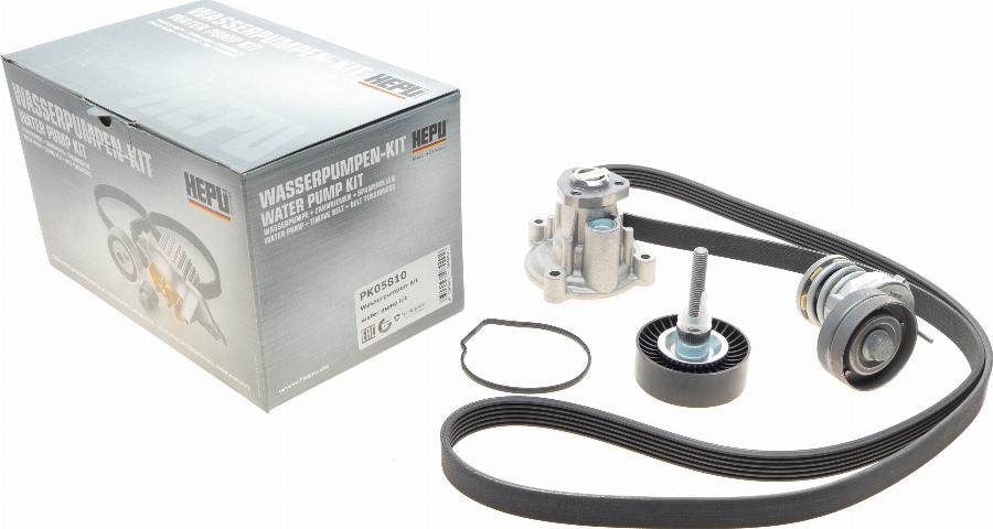 Hepu PK05810 - Water Pump + V-Ribbed Belt Set www.autospares.lv